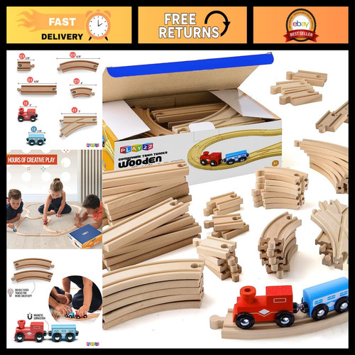 Pcs wooden train track - 52,