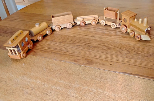 Handcrafted wooden toy - wooden, train
