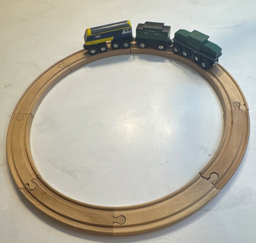 Wooden train track set - wooden, w/