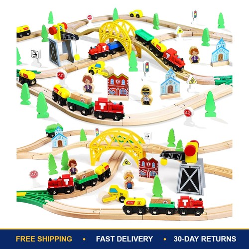 Piece wooden train set - train,