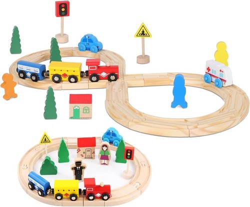 33pcs wooden train track rail - 33pcs,