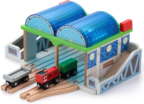 Wooden train track - train,