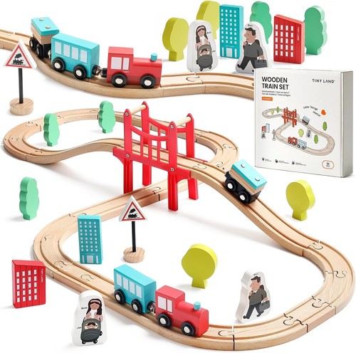 Wooden train set - set,
