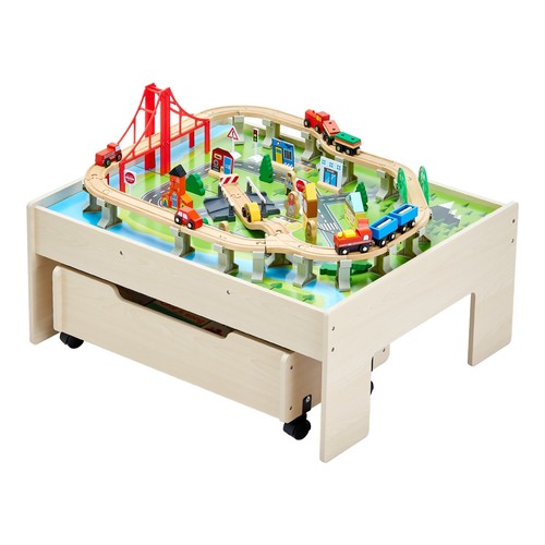 Train table 100 pieces wooden - train,