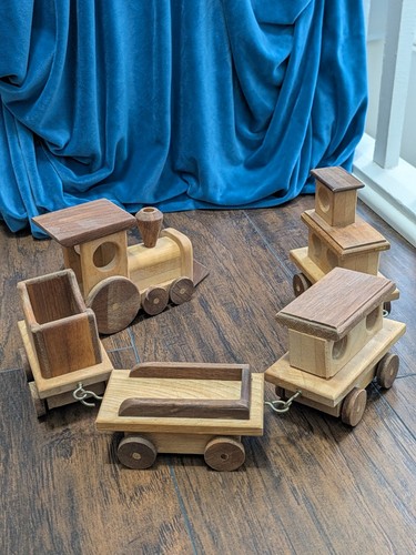 Handcrafted wood toy train - handcrafted,