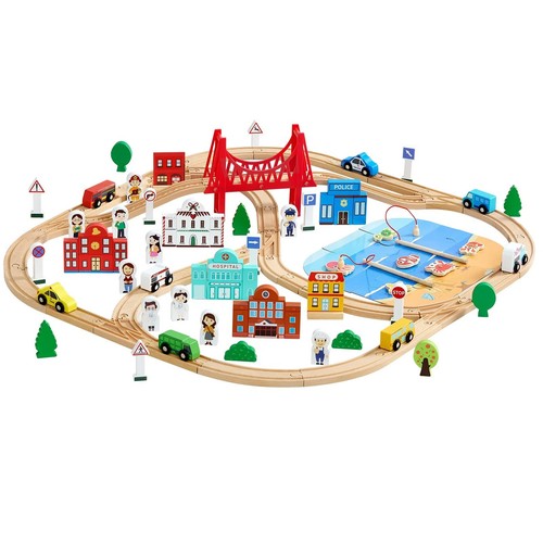 113pcs wooden train set for - wooden, set,