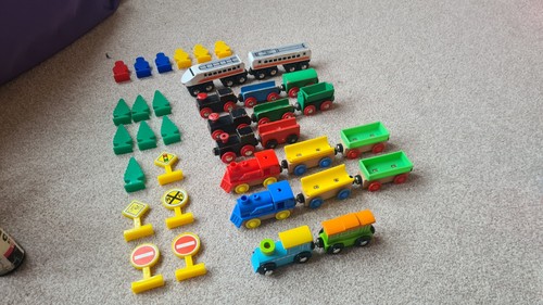 Various brands wooden trains - various,