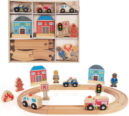 Wooden train set for - train, toddler