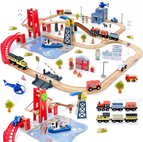 117pcs wooden train tracks - tracks, lot
