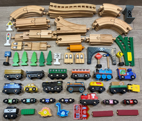 Huge wood train set - wood,