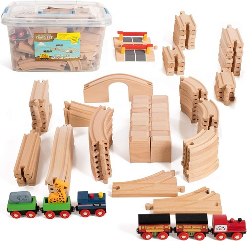 Track usa wooden train set - on,