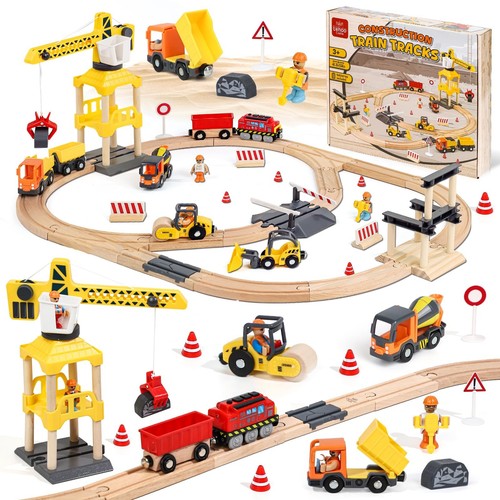 Wooden construction train - pc,