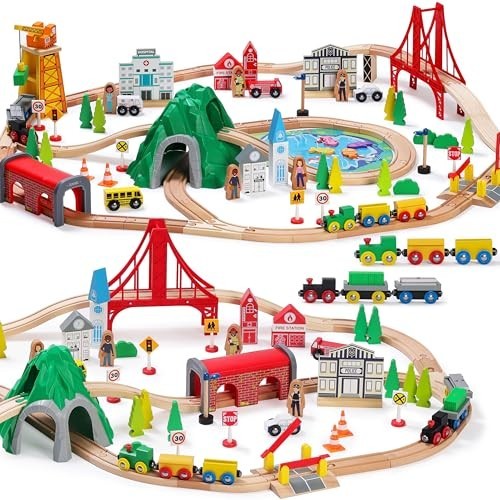 Wooden train tracks - wooden,
