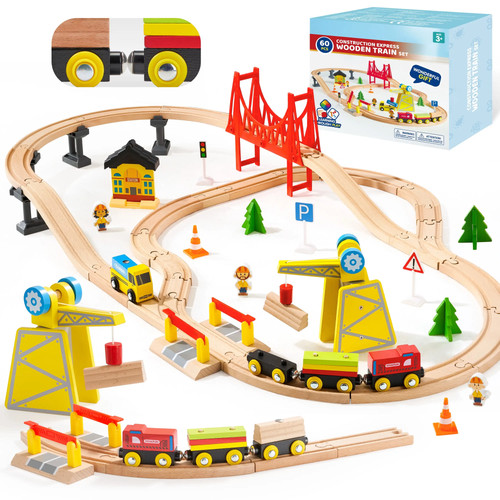 Pcs kids wooden train - 60,