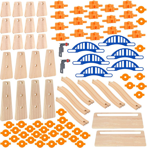 Wooden train track accessories - wooden,