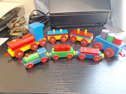 Vintage wooden train - wooden,