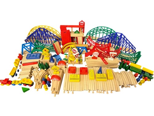 Wooden toy train set with - wooden,